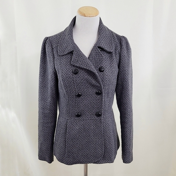 Kensie gray polka dot blazer jacket peacoat size small - Picture 1 of 7